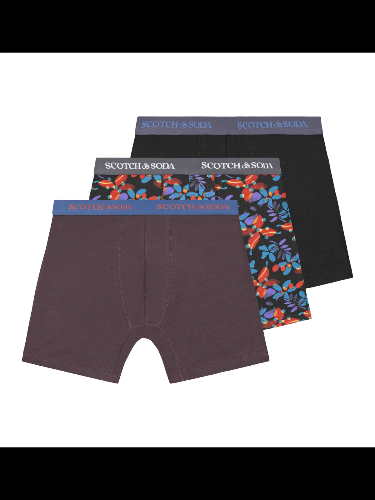 Clearance 3PK MENS COTTON STRETCH BOXER BRIEF UNDERWEAR - 2 SOLIDS & 1 PRINT Underwear & Socks