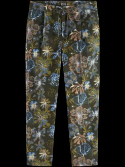 New Pleated loose tapered printed velvet jogger Pants