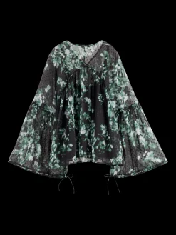 Discount Printed Fil Coupe Top Women Blouses & Shirts