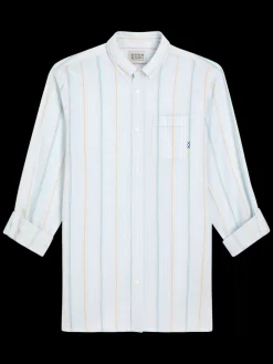 Outlet Regular fit yarn-dyed stripe cotton linen shirt Shirts