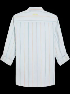 Outlet Regular fit yarn-dyed stripe cotton linen shirt Shirts