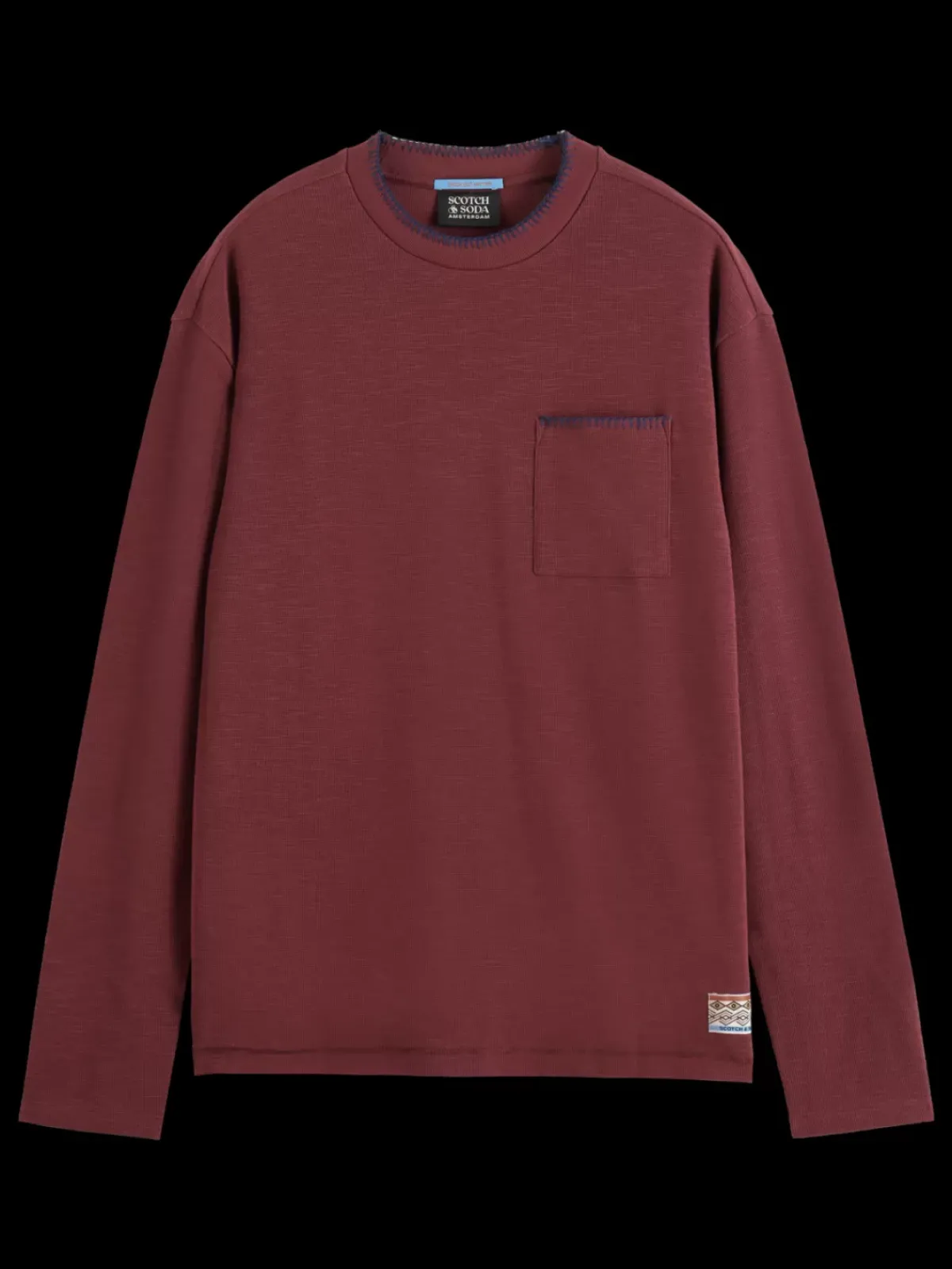 Discount Relaxed fit blanket stitch slub longsleeve t-shirt T-shirts & Polo Shirts