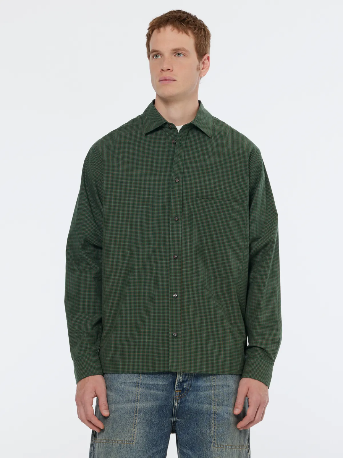 Fashion Relaxed fit yarn-dyed micro-check shirt Shirts