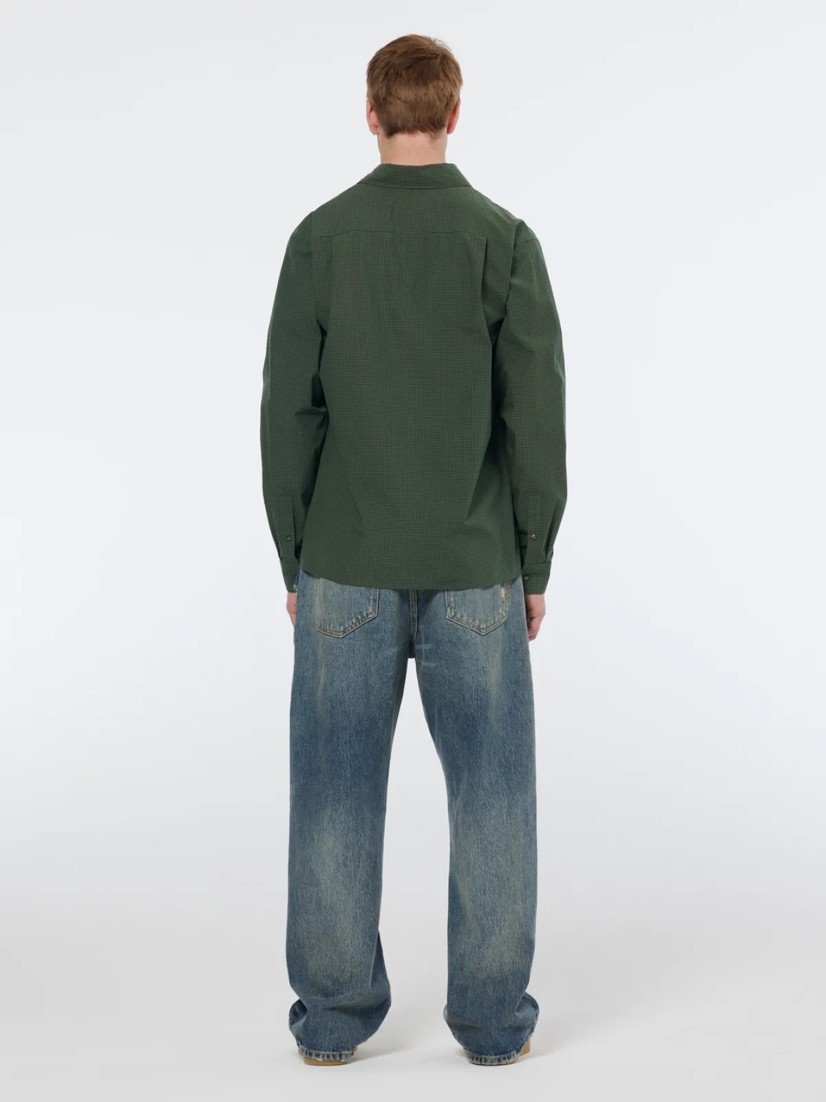 Fashion Relaxed fit yarn-dyed micro-check shirt Shirts