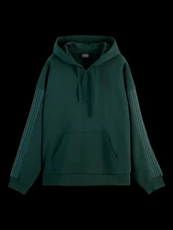 Outlet Rib insert zipped loose fit hoodie Sweatshirts & Hoodies