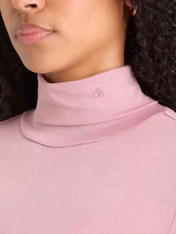 Clearance ROLL UP NECK LONG SLEEVE T-SHIRT Women Tops & T-shirts