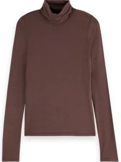 Clearance ROLL UP NECK LONG SLEEVE T-SHIRT Women Tops & T-shirts