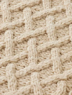 Online ROUND NECK EXTRA DROPPED SHOULDER CHENILLE CABLE SWEATER Knitwear