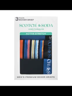 Discount SCOTCH & SODA MEN'S UNDERWEAR SS24 - 3PK BOXER BRIEF (PRINT) Underwear & Socks