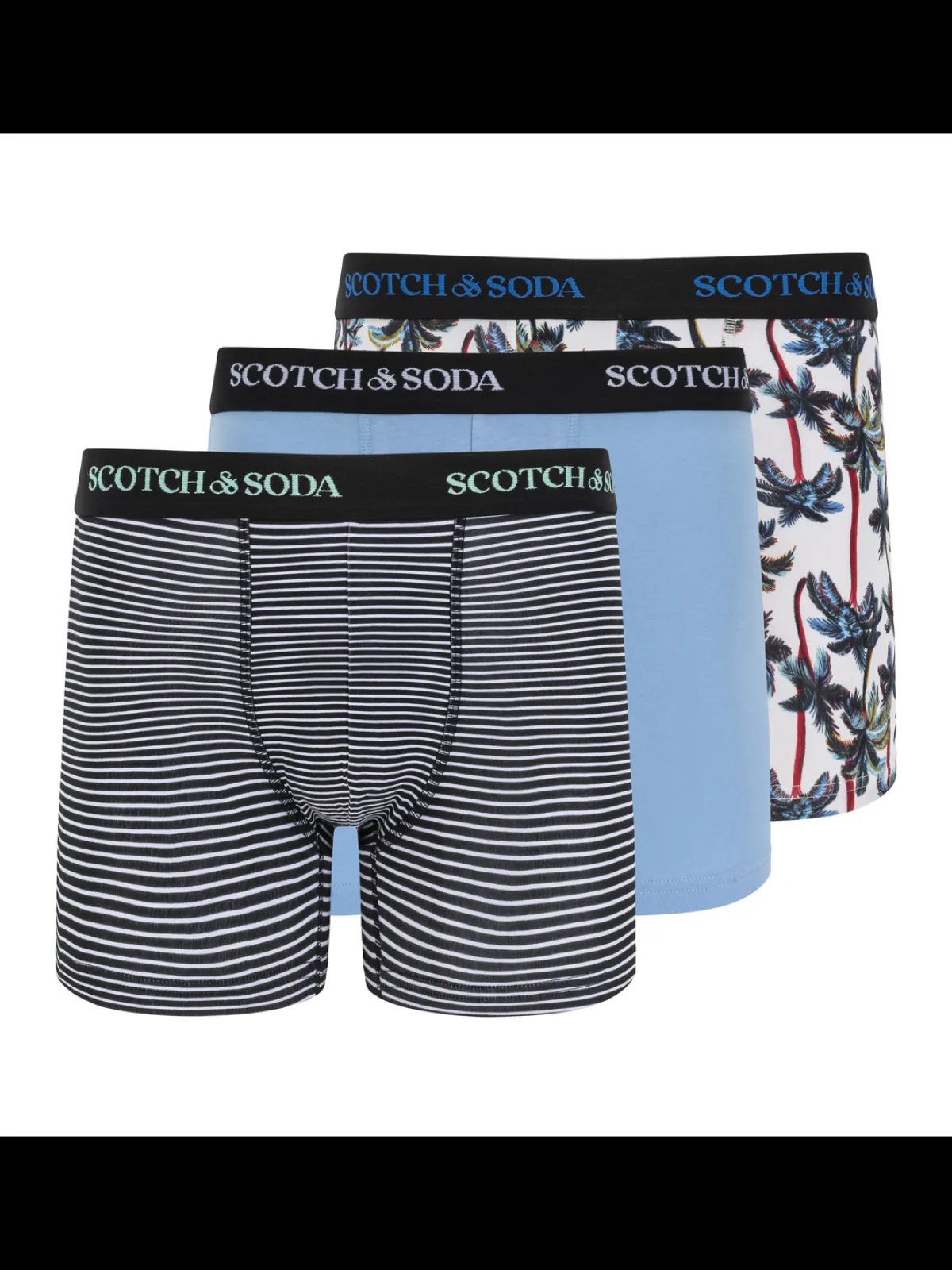 Sale SCOTCH & SODA MEN'S UNDERWEAR SS24 - 3PK COTTON STRETCH TRUNK (PRINT) Underwear & Socks