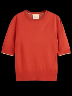 Fashion SHORT SLEEVED CREW NECK PULLOVER Women Tops & T-shirts