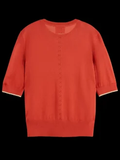 Fashion SHORT SLEEVED CREW NECK PULLOVER Women Tops & T-shirts