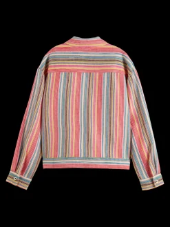 Discount SHORT TRUCKER JACKET IN MULTI COLOUR STRIPE Women Blazers|Jackets & Coats
