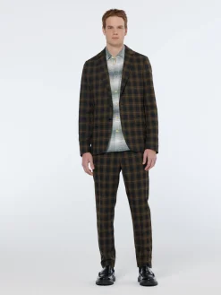 New Single-breasted yarn-dyed check regular fit blazer Blazers & Waistcoats