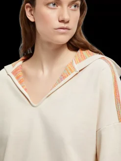 Fashion SLOUCHY FIT SHOULDER DETAIL HOODIE Women Sweatshirts & Hoodies