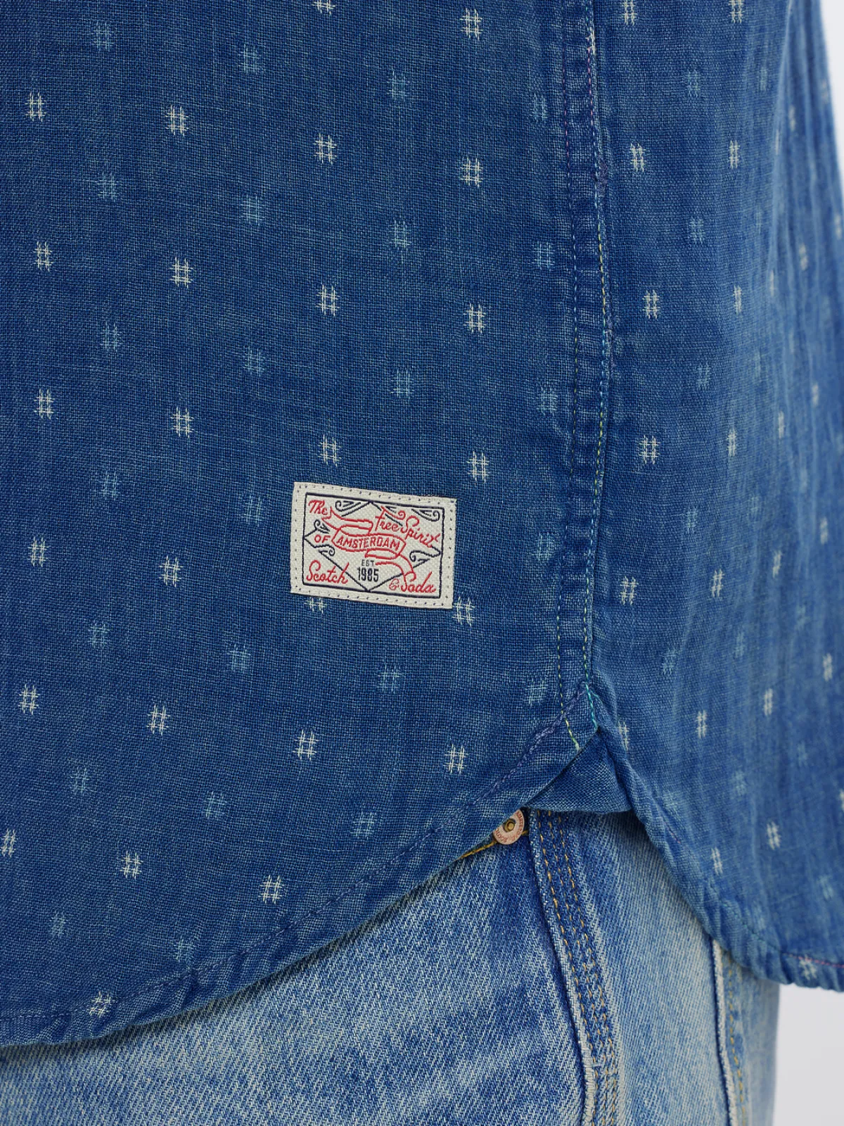 Online Special denim weave with wash effects shirt Shirts