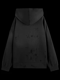 Discount SPRAYED HOODIE WITH DESTROYED DETAILS Women Sweatshirts & Hoodies