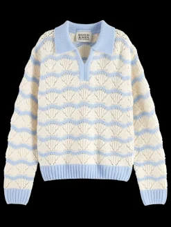 Hot STRIPE BOXY PULLOVER WITH COLLAR Kids Knitwear