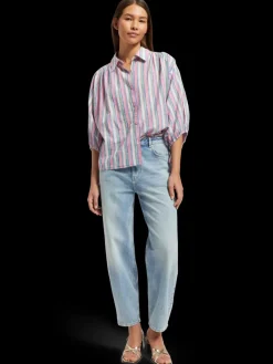 Sale STRIPED BALLOON SLEEVE SHIRT Women Tops & T-shirts