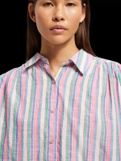 Sale STRIPED BALLOON SLEEVE SHIRT Women Tops & T-shirts