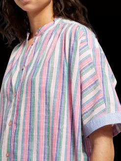 Clearance STRIPED OVERSIZED BEACH SHIRT DRESS Women Dresses & Jumpsuits