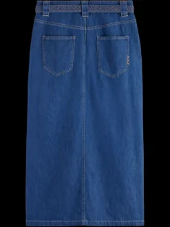 Clearance SUMMERY SKIRT WITH BELT - WASHED INDIGO Women Skirts & Shorts