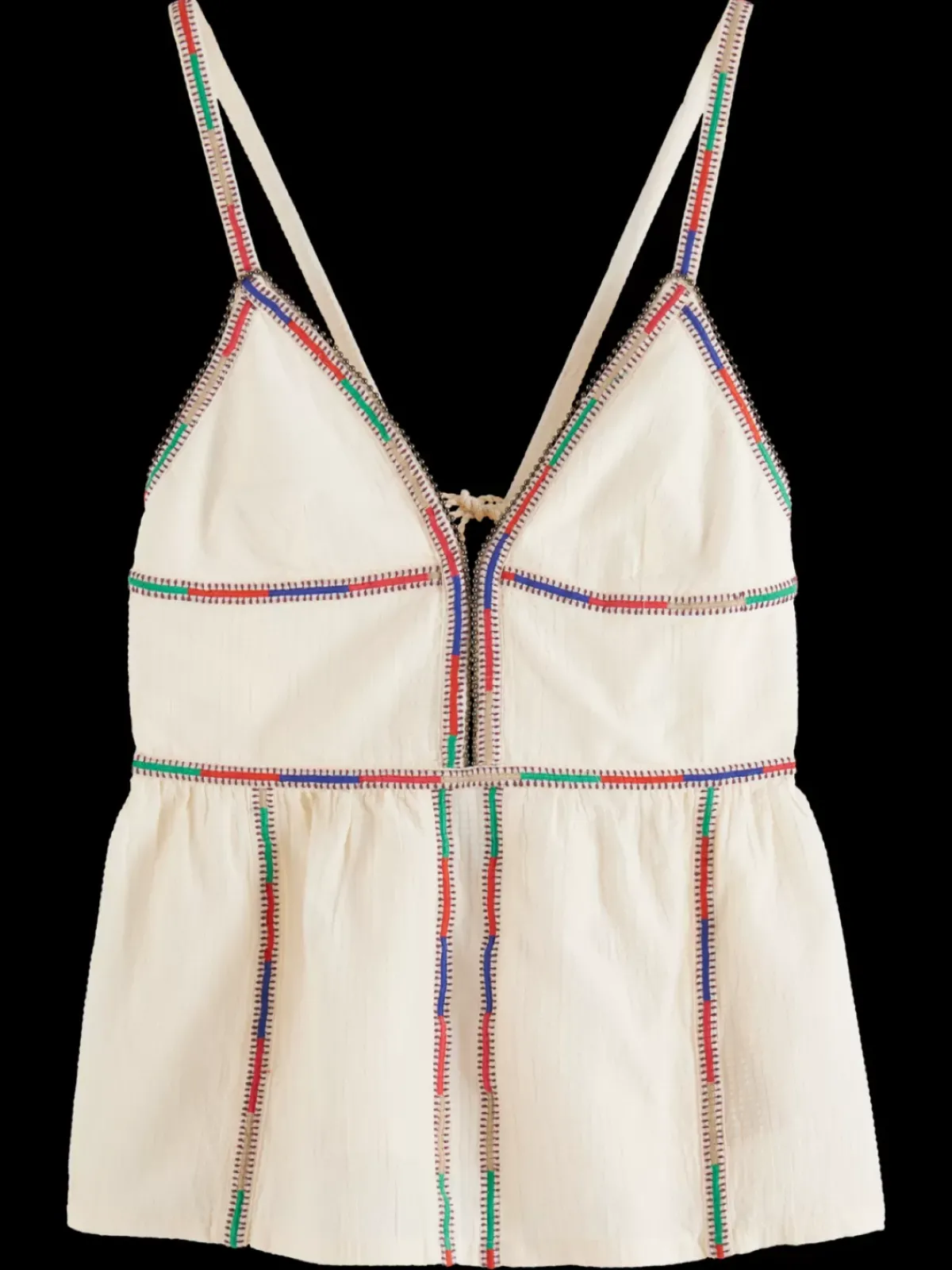Fashion TANK TOP WITH COLOURFUL EMBROIDERY Women Tops & T-shirts