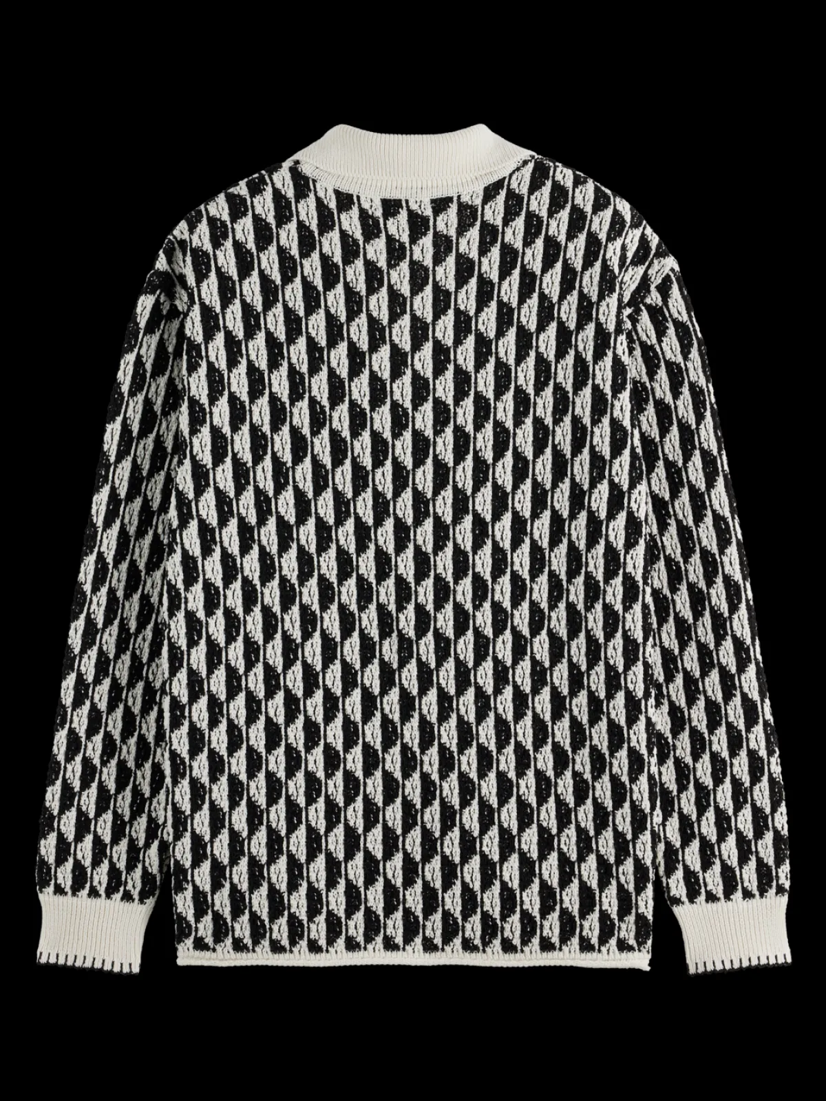 Online Textured jacquard dropped shoulder long sleeve polo Knitwear