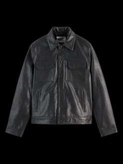 Online TRUCKER LEATHER JACKET Jackets & Coats