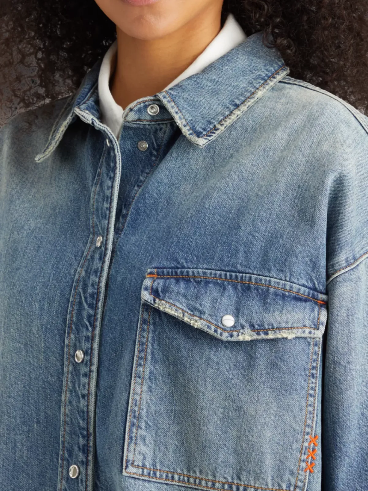 Best Vintage washed denim overshirt - frisco nights Women Tops & T-shirts