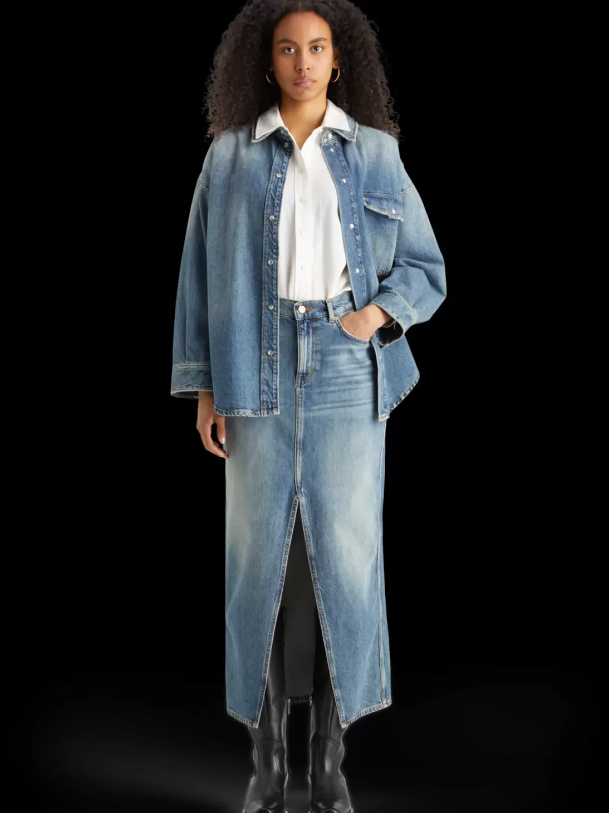 Best Vintage washed denim overshirt - frisco nights Women Tops & T-shirts