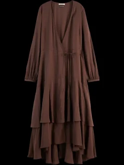 Discount VISCOSE JACQUARD MIDI WRAP DRESS Women Dresses & Jumpsuits
