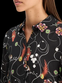 Fashion VISCOSE PRINTED BALLOON SLEEVE SHIRT Women Blouses & Shirts