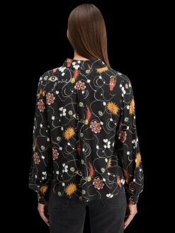 Fashion VISCOSE PRINTED BALLOON SLEEVE SHIRT Women Blouses & Shirts