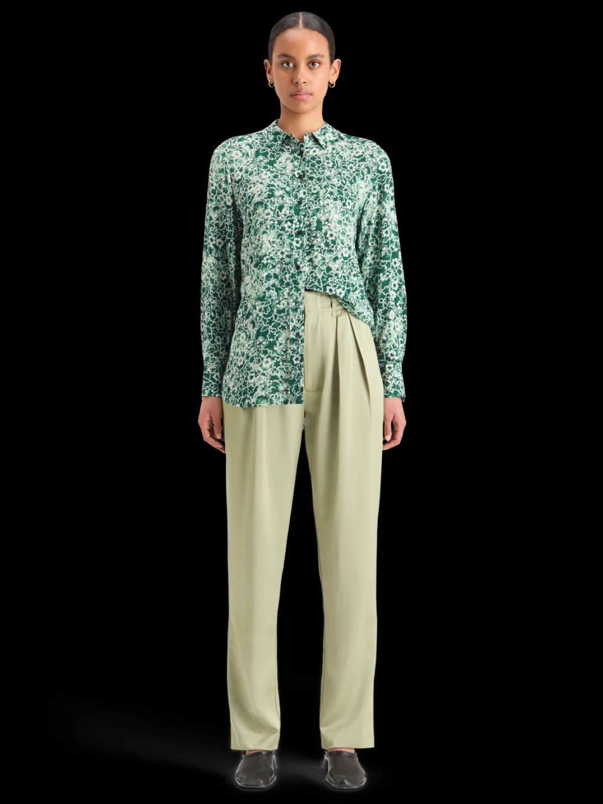 Fashion VISCOSE PRINTED RELAXED FIT SHIRT Women Blouses & Shirts