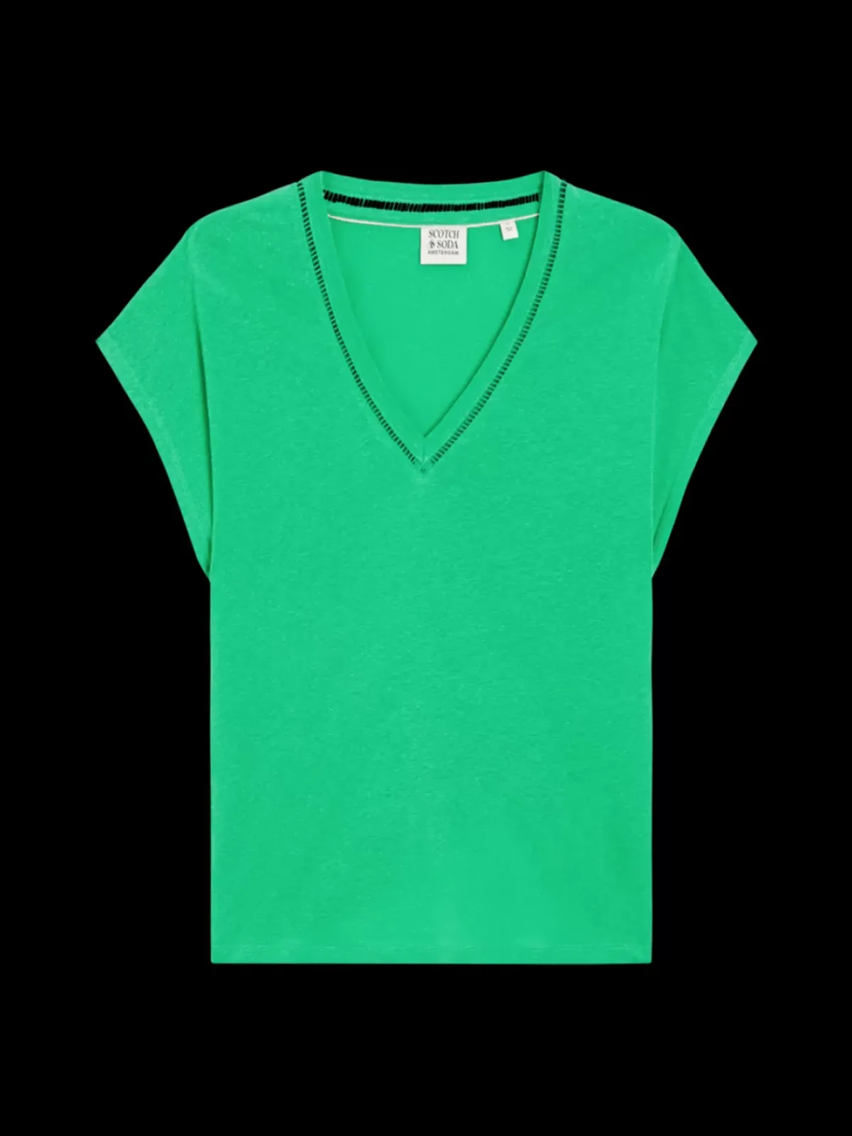 Online V-NECK LADDER DETAIL LOOSE FIT T-SHIRT Women Tops & T-shirts