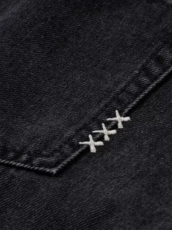 Clearance WASHED BLACK DENIM MINI SKIRT WITH CARGO POCKETS Women Skirts & Shorts