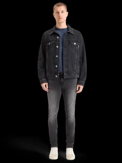 Hot WASHED BLACK DENIM TRUCKER JACKET Jackets & Coats