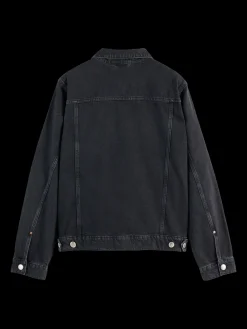 Hot WASHED BLACK DENIM TRUCKER JACKET Jackets & Coats