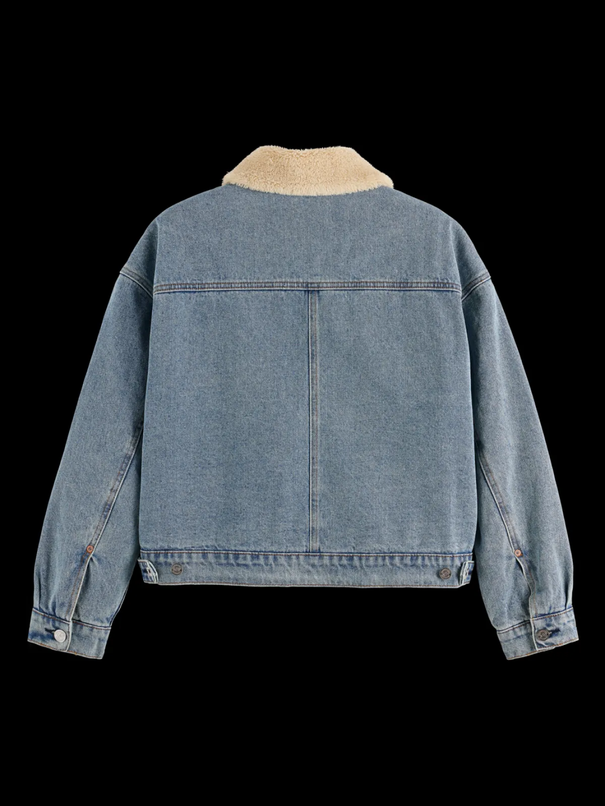 Hot WASHED DENIM JACKET WITH SHERPA DETAILS Women Jackets & Coats