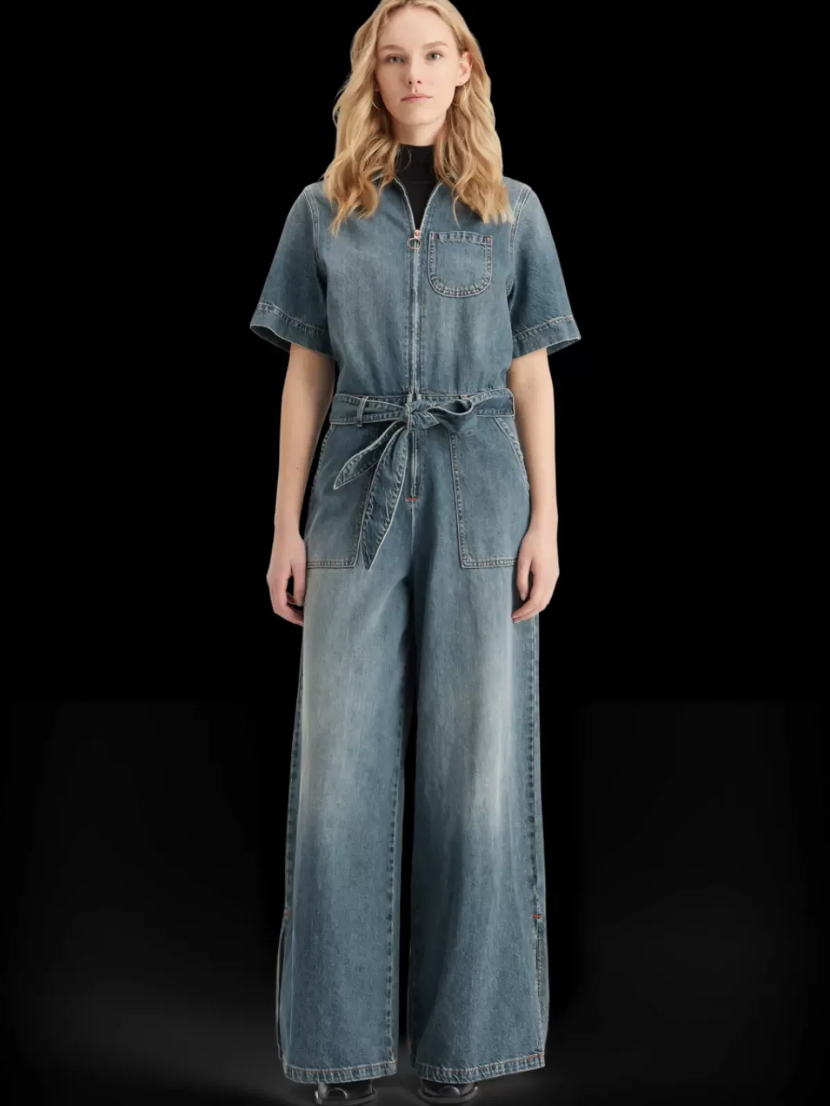 Outlet Washed denim workwear jumpsuit Women Dresses & Jumpsuits
