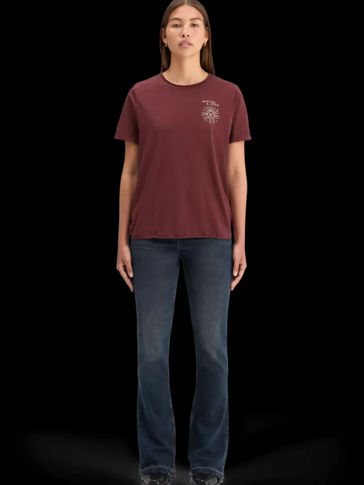 Clearance WASHED WITH CHEST ARTWORK RELAXED FIT T-SHIRT Women Tops & T-shirts