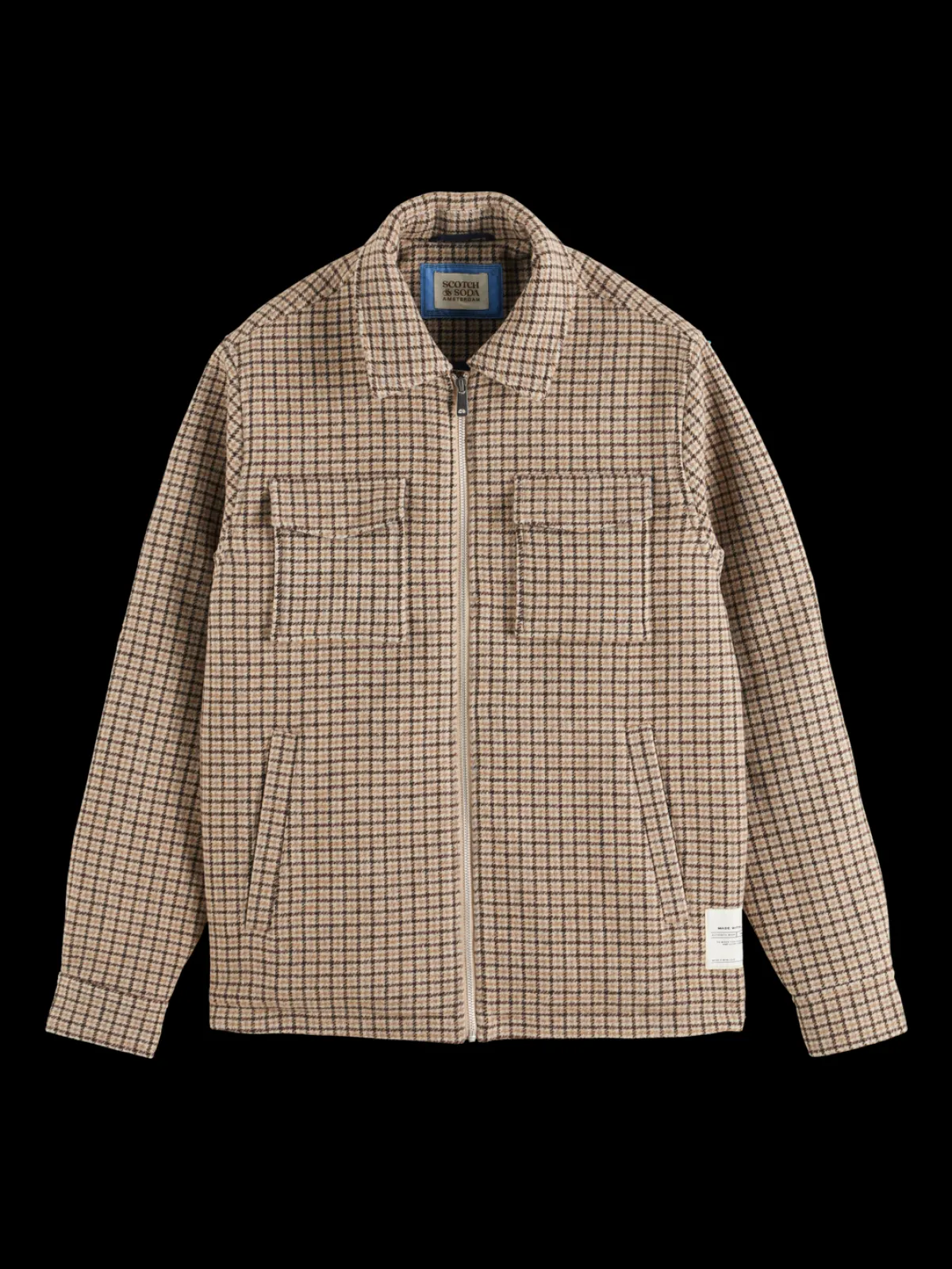 Fashion Wool blend zip-thru overshirt Jackets & Coats