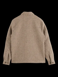 Fashion Wool blend zip-thru overshirt Jackets & Coats