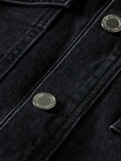 Discount WORKED OUT BLACK CARGO DENIM JACKET WITH BELT Women Jackets & Coats